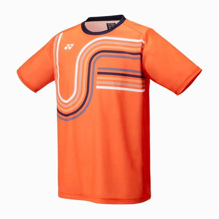 Yonex Sport-Tshirt Practice Print 16747 (100% Polyester) 2025 orange Herren